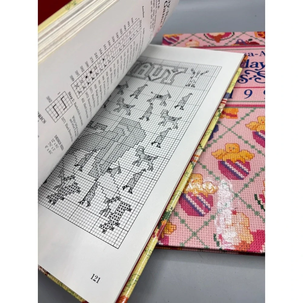 Vanessa-Ann Collection Holidays In Cross-Stitch 1990 1991 Hardcover Book Set 2pc